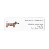 Étiquette de l'adresse de retour du chien Dachshun (Devant)