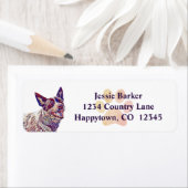 Étiquette de l'adresse de retour du chien de bétai (En situation)