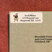 Étiquette de l'adresse de retour du chien de Carli