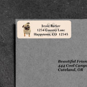 Étiquette de l'adresse de retour du chien de Carli