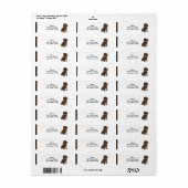 Étiquette de l'adresse de retour du chiot Brown Da (Feuille entière)