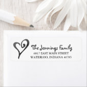 Étiquette de l'adresse de retour du coeur aquarell (En situation)