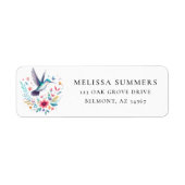 Étiquette de l'adresse de retour du colibri de Whi (Devant)