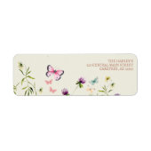 Étiquette de l'adresse de retour du fleur sauvage  (Devant)