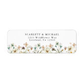 Étiquette de l'adresse de retour du fleur sauvage (Devant)