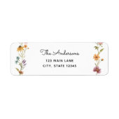 Étiquette de l'adresse de retour du fleur sauvage (Devant)