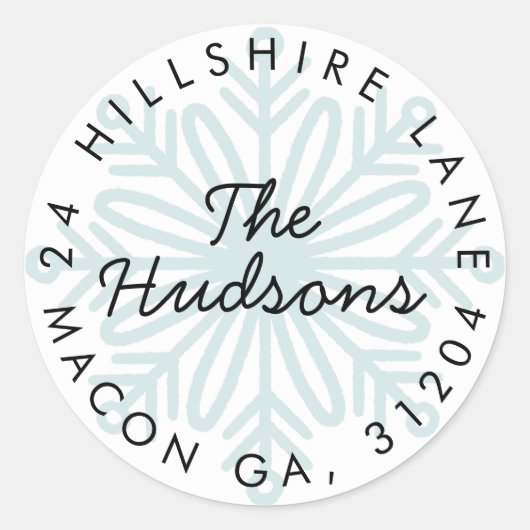 Étiquette de l'adresse de retour du flocon (Devant)