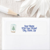 Étiquette de l'adresse de retour du globe des neig (En situation)