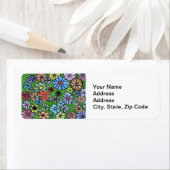 Étiquette de l'adresse de retour du jardin de fleu (En situation)