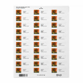 Étiquette de l'adresse de retour du jardin de fleu (Feuille entière)