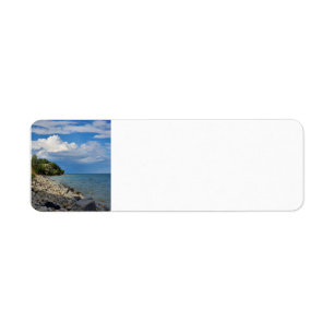 Étiquette de l'adresse de retour du lac Michigan