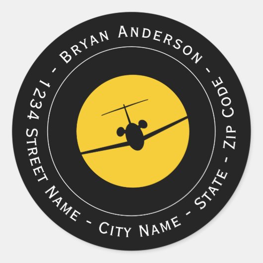 Étiquette de l'adresse de retour du logo de l'avio (Devant)