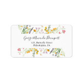 Étiquette de l'adresse de retour du Mariage fleur (Devant)