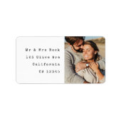 Étiquette de l'adresse de retour du Mariage photo  (Devant)