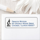 Étiquette de l'adresse de retour du microscope vin (En situation)