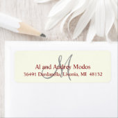 Étiquette de l'adresse de retour du monogramme #FF (En situation)