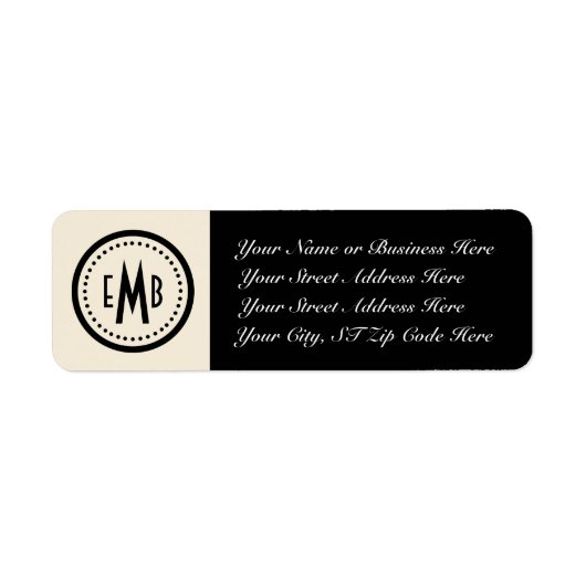 Étiquette de l'adresse de retour du monogramme per (Devant)