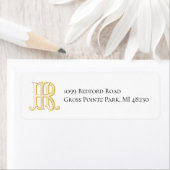 Étiquette de l'adresse de retour du monogramme RH  (En situation)