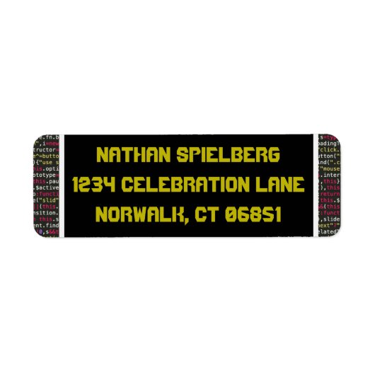 Étiquette de l'adresse de retour du parti de Coder (Devant)