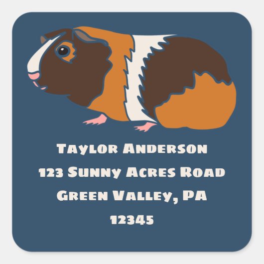 Étiquette de l'adresse de retour du porc de Guinée (Devant)