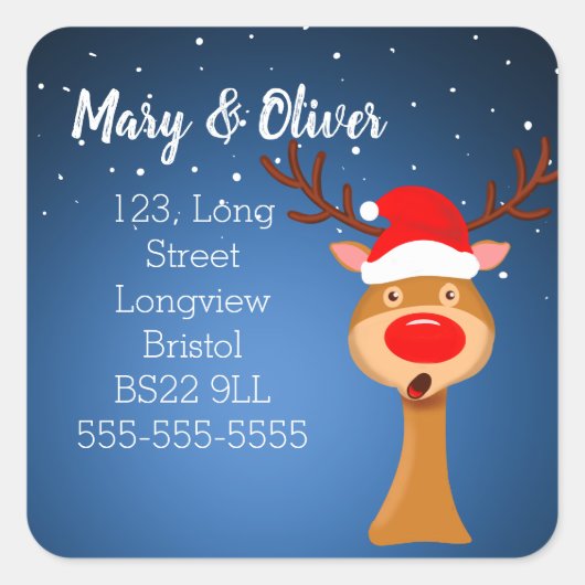 Étiquette de l'adresse de retour du pull de Noël (Devant)