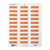 Étiquette de l'adresse de retour du ruban orange (Feuille entière)