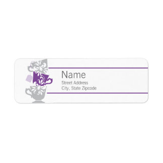 Étiquette de l'adresse de retour du thé pourpre
