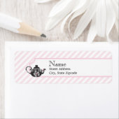 Étiquette de l'adresse de retour du thé rose (En situation)