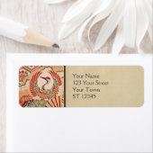 Étiquette de l'adresse de retour du tissu japonais (En situation)