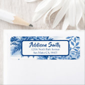 Étiquette de l'adresse de retour du Toile Bleu ten (En situation)