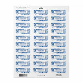 Étiquette de l'adresse de retour du Toile Bleu ten (Feuille entière)