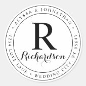 Étiquette de l'adresse de retour élégante du monog (Devant)