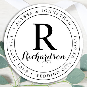 Étiquette de l'adresse de retour élégante du monog