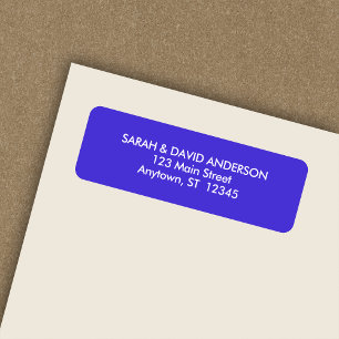 Étiquette de l'adresse de retour en bleu électriqu