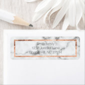 Étiquette de l'adresse de retour en marbre et or r (En situation)