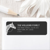 Étiquette de l'adresse de retour équestre du Cheva (En situation)