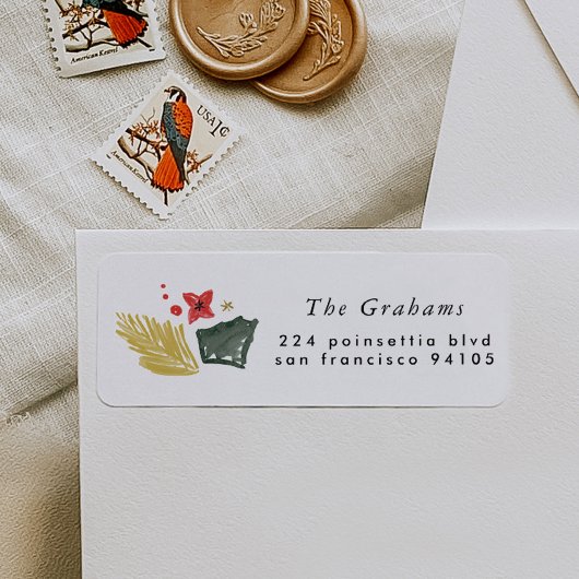 Étiquette de l'adresse de retour Festin Botanique