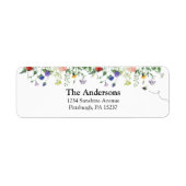 Étiquette de l'adresse de retour fleur sauvage (Devant)
