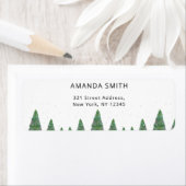 Étiquette de l'adresse de retour florale d'hiver (En situation)