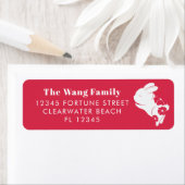 Étiquette de l'adresse de retour florale du lapin (En situation)