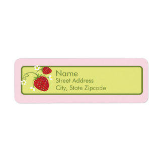 Étiquette de l'adresse de retour fraise