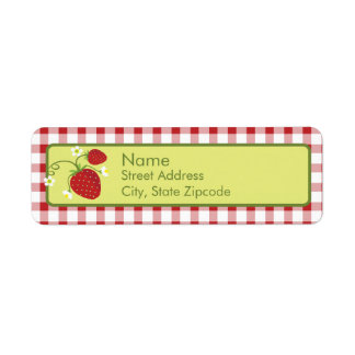 Étiquette de l'adresse de retour fraise
