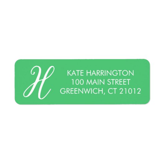 Étiquette de l'adresse de retour initiale dans Kel (Devant)