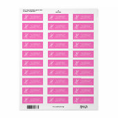 Étiquette de l'adresse de retour initiale en rose (Feuille entière)