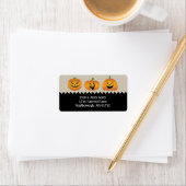 Étiquette de l'adresse de retour Jack-o-lanterns H (En situation)