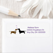 Étiquette de l'adresse de retour Kissing Dachshund (En situation)