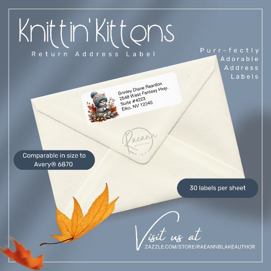 Étiquette de l'adresse de retour Knittin' Kitten