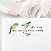 Étiquette de l'adresse de retour Little Birds (En situation)