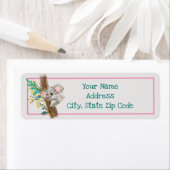 Étiquette de l'adresse de retour Mère et bébé Koal (En situation)