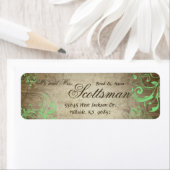 Étiquette de l'adresse de retour Mint Green Rustic (En situation)